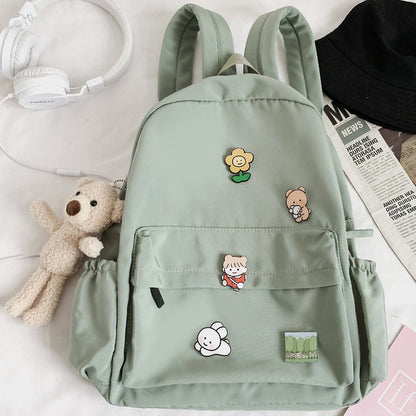 Frauen Nylon Nette Rucksack Bär Weibliche Student College Schule Tasche Abzeichen Mädchen Puppe Rucksack Kawaii Buch Damen Mode Taschen Trendy